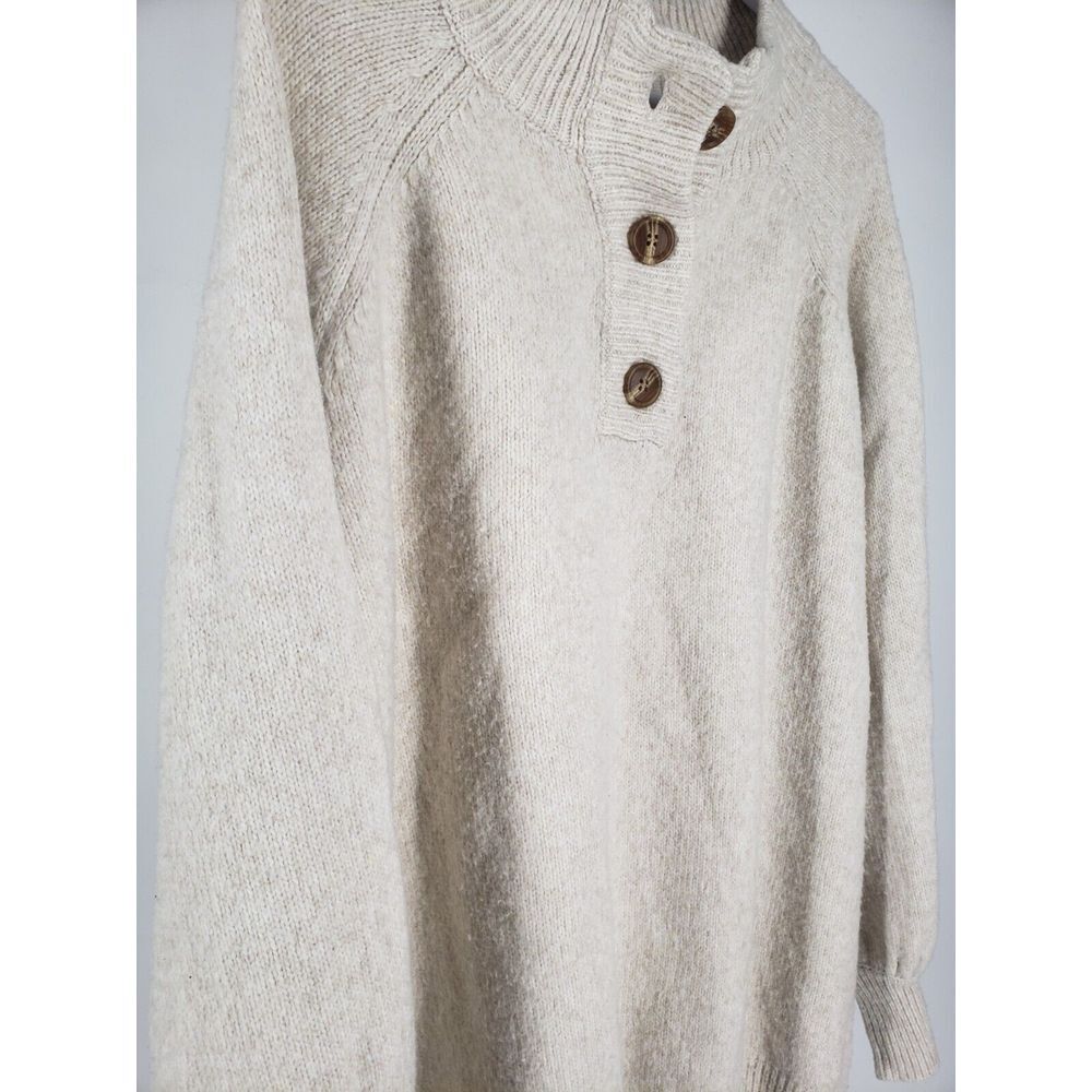 Vine & Love Sweater Womens Small Ribbed Top Long Sleeve Henley Style 3 Button - Picture 3 of 9